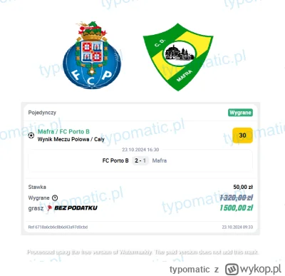 typomatic - aktualizacja zaległości z października 2/3

#typomatic
#bukmacherka