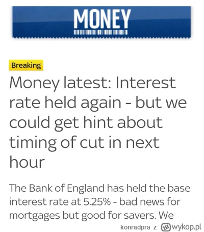 konradpra - #wielkabrytania #uk #ekonomia #nieruchomości 

Stopy procentowe utrzymane...