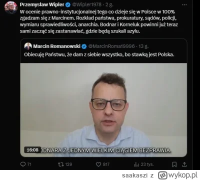 saakaszi - Przemysław Wipler z Konfederacji, po raz kolejny postanowił bronić swojego...