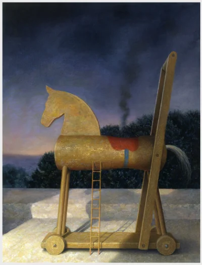 GARN - #sztuka #art #malarstwo #obrazy autor: Rob Evans | Toy Horse | 1994 | pastel |...