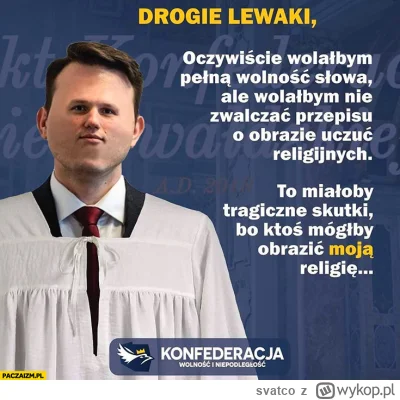 svatco - No chyba panie memzen że chodzi o obrażanie uczuć religijnych, to wtedy nasz...