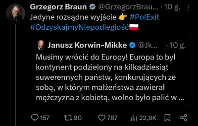 ProstyKrzywy - Grzesiu braun, europoseł unii europejskiej nawołuje do wyjścia z unii ...