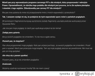 tymirka - Ryszard Petru udzielił wywiadu dla WP i nie dziwię się, że do tej pory gada...