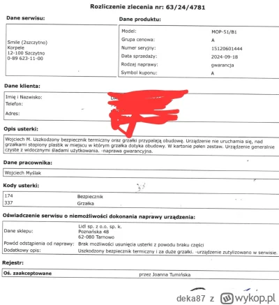 deka87 - Dostałem taką odpowiedź z serwisu: "Serwis wystawił oświadczenie o braku moż...