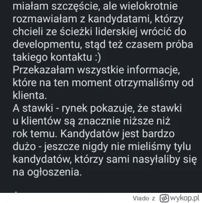 Viado - Widzę że w IT w końcu zaczyna się skowyt że już nawet na stanowiska seniorski...