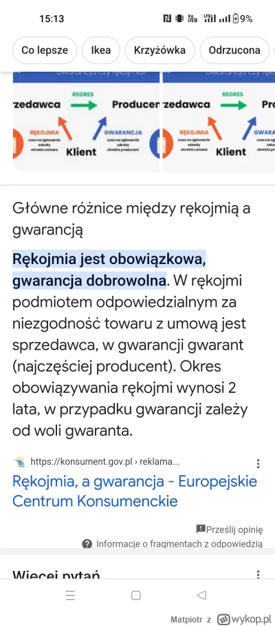 Matpiotr - @Orthosie: #!$%@?, kolejny.
Rękojmia wynika z ustawy, i nie problem wygugl...