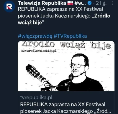 djtartini1 - Zgadnijcie jak się nazywa festiwal piosenek Jacka Kaczmarskiego? #tvrepu...