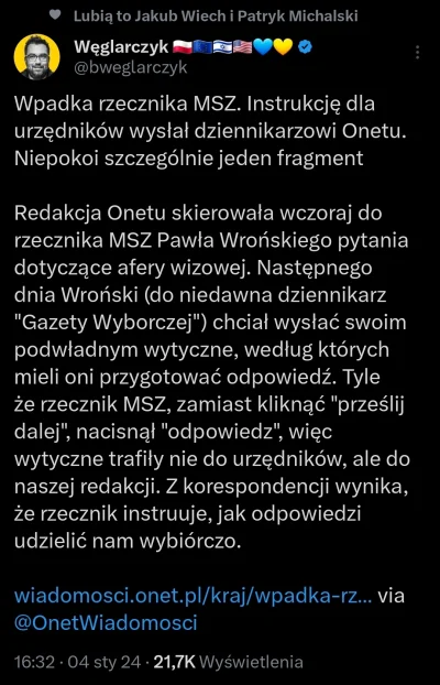 vulfpeck - #neuropa #bekazpo #4konserwy #polityka

No to nieźle Pan Wroński zaczyna X...