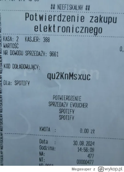 Megasuper - Macie kod Spotify 3 miesiące  #spotify