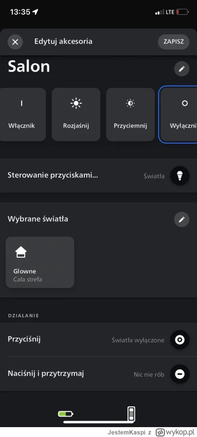 JestemKaspi - @lyman11: możesz, na klasycznym przełączniku mam osobne akcje na wciśni...