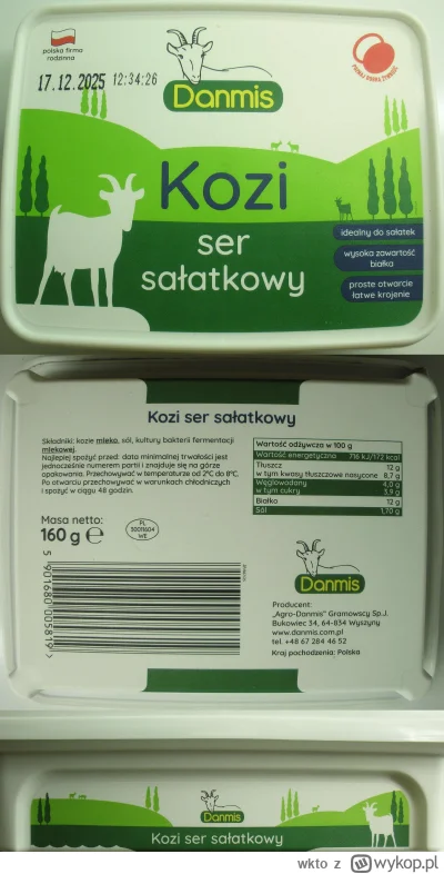 wkto - #listaproduktow
#serkozi #sersalatkowy naturalny 12% Danmis #danmis
aktualny s...
