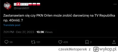 czeskiNetoperek - Akces na mocną kandydaturę na następnego antyprezesa Orlenu mianowa...