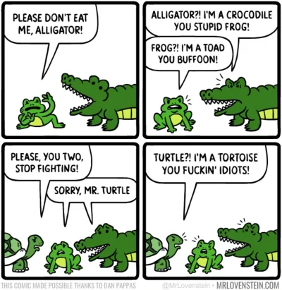 Antybristler - Tłumaczenie: 
- proszę nie jedz mnie aligatorze!
- aligator? Jestem kr...