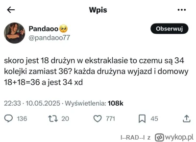 l--RAD--l - #mecz 
Okradają nas o dwie kolejki koledzy, trzeba coś z tym zrobić