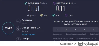 Szarpacz - @mirko_anonim: Ciesz się, że masz 26Mbps ja mam nawet nie połowe tego ;(