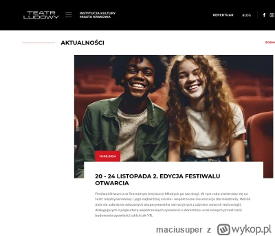 maciusuper - Teatr Ludowy w Krakowie dla młodzieży, zapraszamy

#przypadkowymurzyn #4...