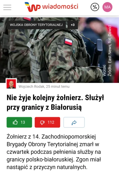 Olek3366 - #polska #wojsko #polityka 
Ehh kolejny chłopak...

https://wiadomosci.wp.p...