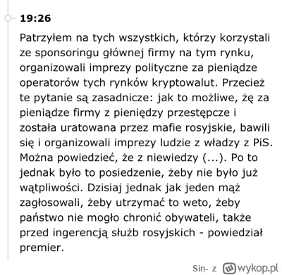 Sin- - Weto można tłumaczyć wolnością, ale realnie daje czas oszustom i obcym służbom...