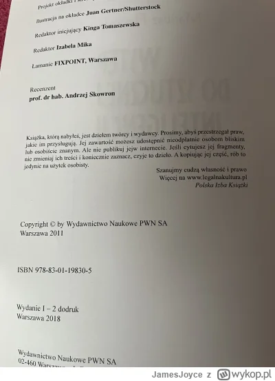 JamesJoyce - @kocia-morda hej, zapomniałem o tym pytaniu. Wybacz. Moja książka jest z...