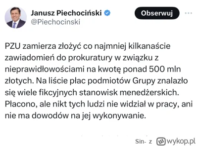 Sin- - To co mnie najbardziej cieszy po zmianie władzy, że w każdej spółce zrobili au...