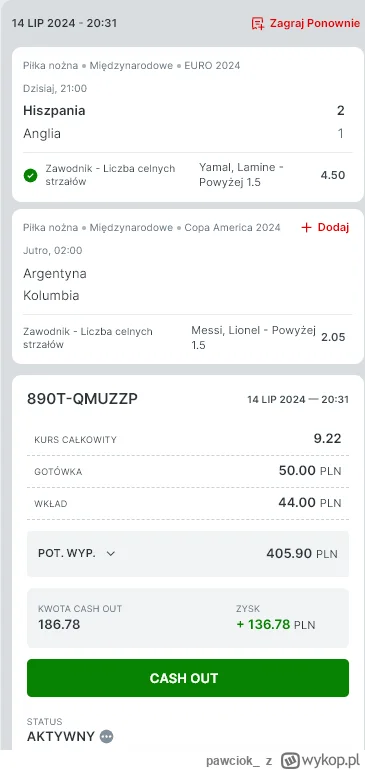 pawciok_ - #mecz #bukmacherka
Cash-out czy grać? Co myślą eksperci?