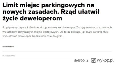 del855 - Minimalna ilość miejsc parkingowych - dlaczego ważna?

Bo jest to typowa pry...