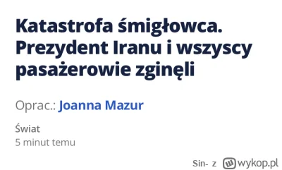 Sin- - Opublikowano zdjęcia wraku i dron nie wykrył oznak życia. 
 "Wszyscy pasażerow...