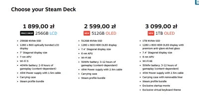 SpeaRRR - Właśnie ogłoszono Steam Deck OLED

- Lżejszy
- Szybsze pobieranie (WiFi 6E)...