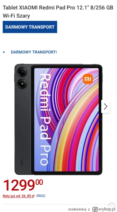 maikeleleq - Redmi Pad Pro 8GB/256GB, warto za 1150zł? Za tyle wychodzi na stronie Xi...