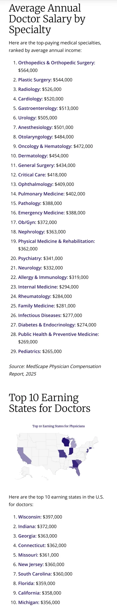M.....g - Zainspirowany wpisem na wykopie postanowilem sprawdzic zarobki lekarzy USA....