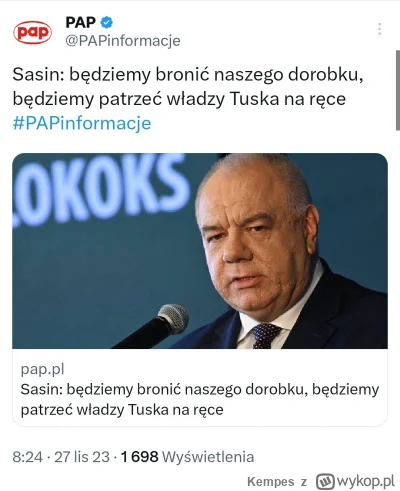 Kempes - #polityka #bekazpisu #bekazlewactwa #heheszki #pis #dobrazmi

Co ten Sasin.....