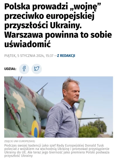 klawiszTartaru - 1. Polska blokada na zboże z Ukrainy była uderzeniem UA z partyzanta...