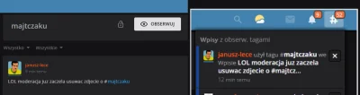 WykopX - A tutaj pokazane powiadomienie z tagu #majtczaku którego nikt nie obserwuje