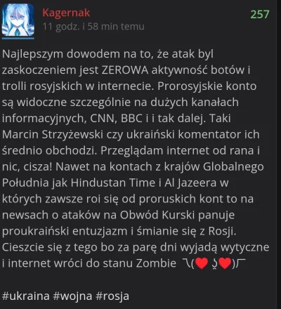 Kagernak - Rano o tym pisałem zauważając, że na kanałach gdzie zwykle roi się od pror...