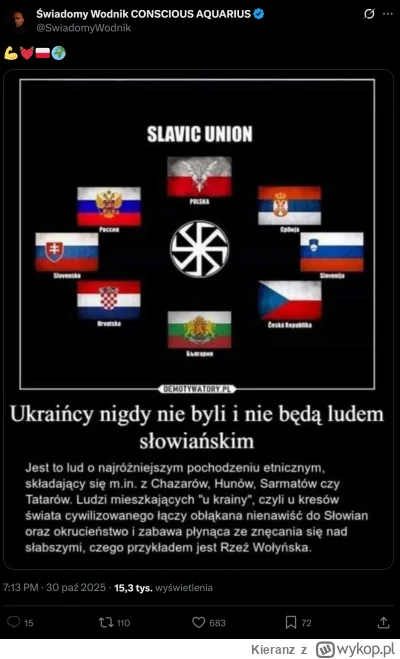 Kieranz - Ukraina nie słowiańska, bo "mieszańcy", ale r0sja i Bułgaria już tak xD
#uk...