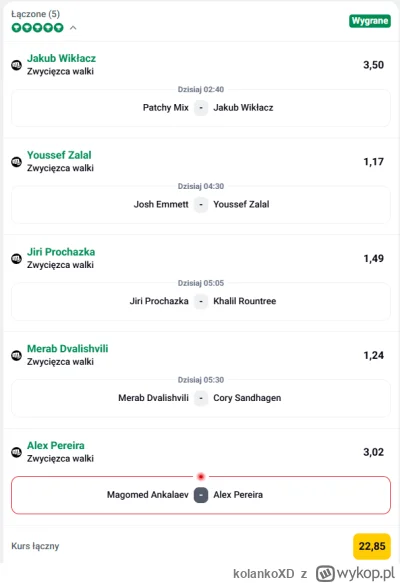 kolankoXD - #ufc 
cos tam siadlo na farta, będzie na jakieś buciki
