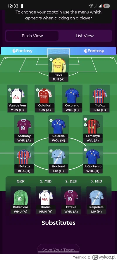 Yeahido - U mnie tak to wygląda. Teraz dałem Matete za Gyo. Masz rację, potencjalne g...