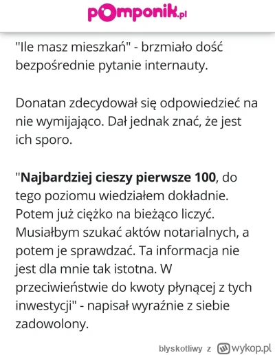 blyskotliwy - To skandal, żeby gwiazda takiego kalibru miała tak mało mieszkań. Trzeb...