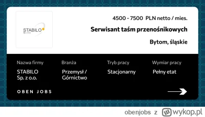 obenjobs - ( ͡° ͜ʖ ͡°) wrzucamy drugą OFERTĘ PRACY w mieście #bytom
🟢 Serwisant taśm...