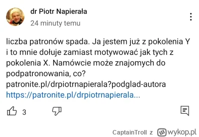 CaptainTroll - Jacyś chętni, ktoś chce wspomóc dochtore?
#napierala