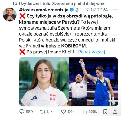 Gours - Oho, pato-Julka Szeremeta nawet w trakcie Igrzysk podawała dalej na Twitterze...