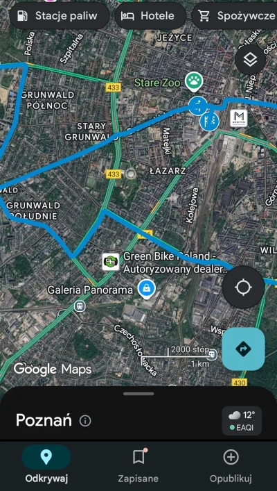 a2t1 - Ej bo dodałem sobie trasę dzisiejszego #maraton w #poznan do #googlemaps I ter...