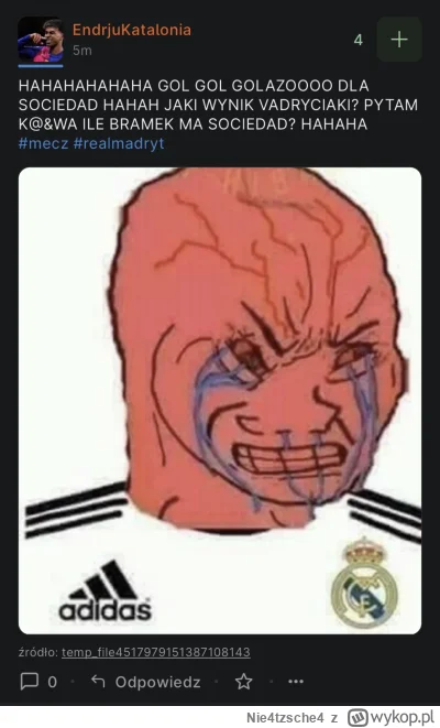 Nie4tzsche4 - XDDDDDDD

 #mecz #realmadryt