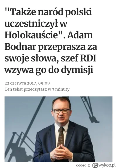 codeq - Kumpel tusska oskarża Polaków o mordowanie żydow