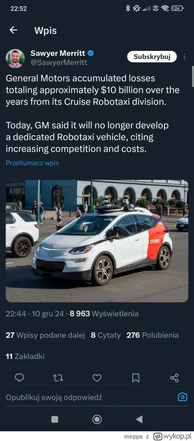 m.....s - RIP Cruise od #generalmotors 
#tesla dla sympatyków FSD