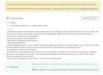 KebabZostrymSosem - #moderacjacontent @wykop Jak rozumiem, moderacja fanami Walusia -...