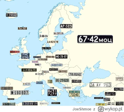 JoeShmoe - Wygląd rejestracji samochodów w Europie, w 1969r. #ciekawostki #mapporn #m...