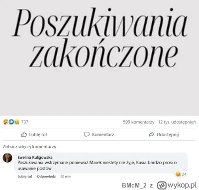 BMcM_2 - Poszukiwania zakończone, zaginiony nie żyje.