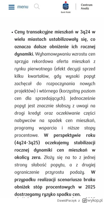 DawidParzyk - "W przypadku realizacji scenariusza braku obniżek stóp procentowych w 2...