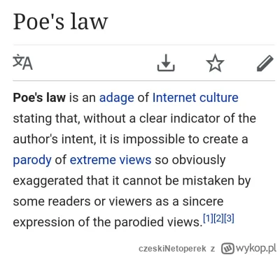 czeskiNetoperek - @kukold: Na 90% satyra, ale jednak Prawo Poego działa wszędzie ( ͡°...